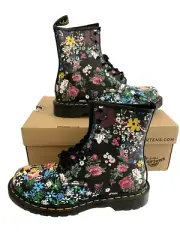 Dr. Martens 1460 Pascal Floral Mash Up Backhand Lace Up Combat Boots Womens 8