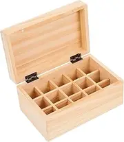 [BUTIFULSIC] Box Essential Oil Bottle Storage Box Storage Caddy Essential Oil Bottles Essential Oils Multi-Grid Storage Case Essential Oil Bottle Case Essential Oil Storage Wood Beige