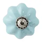 Vintage Flower Ceramic Drawer Knob Interior Furniture Cupboard Door Handle Blue