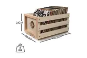 Vinyl LP Record Storage Crate Natural Wood Holds up to 75