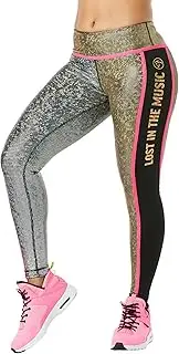 [Zumba] Fitness Dance Workout Activewear Compression Metallic Leggings for Women
