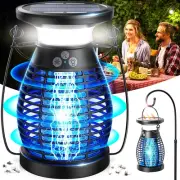 PTEROMYS Solar Bug Zapper Outdoor, Electric Bug Zapper, 4000Mah Rechargeable ...