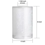 White Linen Glass Lamp Shade Replacement Globe Covers For Light Fixture Set of 2