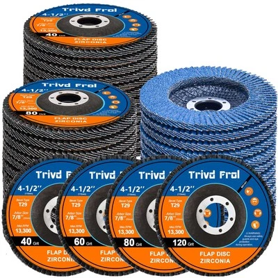 40 Pack Flap Discs 4 1/2 for Angle Grinder Sanding Disc - 40/60/80/120 Grit T...