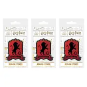 3x Wizarding World Theme Harry Potter Gryffindor Fabric Iron-On Decorative Patch