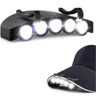 【May Shop】兩入組 5LED 夾帽燈 帽簷燈 帽子燈 釣魚頭燈 夜間釣燈(繽紛新色)