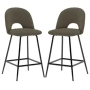 Evie Boucle Bar Stool (Set of 2) Green