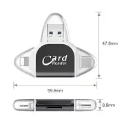 Multi-Port 4 in1 Universal Card Reader Portable Memory Card Reader