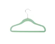 10-pack kids velvet touch suit hangers, green