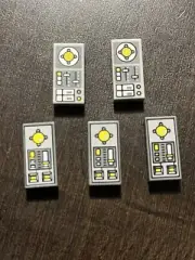 Lego Star Wars Vehicle Control Gray 1x2 Tiles (qty 5)