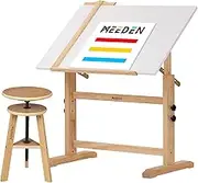 MEEDEN Drawing Table Whiteboard Drafting Table and Stool Set