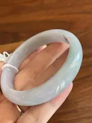 纯天然玉镯 Untreated Genuine Grade A Jade Bangle Jadeite Bracelet 純天然翡翠A貨手鐲 58mm