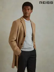 Reiss Camel Clark Wool Blend Single Breasted Epsom Coats (N74044) | $670