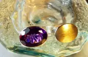 Genuine 925 Sterling Silver Natural Amethyst Adjustable Ring Size 6.5