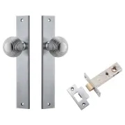 Guildford Knob Rectangular Backplate Passage Kit Brushed Chrome