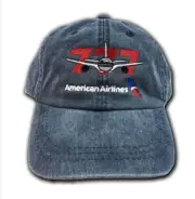 American Airlines Boeing 777 Embroidered Logo Adjustable Midnight Blue Cap Hat