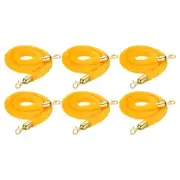 4 Feet Yellow Velvet Stanchion Rope, 6 Pack Crowd Control Barrier Rope, Golden