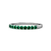 TriJewels Emerald 2.4mm 10 Stone Wedding Band 0.35 ctw in 14K Gold JP:10677
