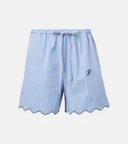 [Patou] Patou Scalloped cotton poplin shorts AU 12 blue