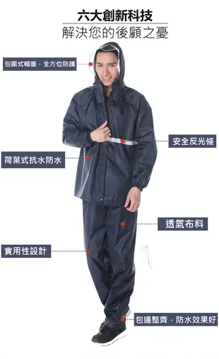 韓國時尚兩件式雨衣 (5折)