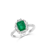 Bloomingdale's Fine Collection Emerald & Diamond Cocktail Ring in 14K White Gold