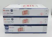 3 LED Exit Signs Nicad Battery - Direct Wire Dual Voltage 120 or 277 Contractor