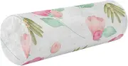 GuoChe Bolster Pillow Insert Vintage Flowers Rustic Neck Roll Pillows 5.5" x 17" Decorative Round Pillows Cylinder Bolster Pillow Back Support Sleeping Pillow