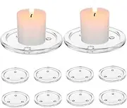 MOBUTOFU 10Pcs Glass Tray Elegant Candle Holder Versatile Storage for Weddings Banquets and Home Decor Sturdy Compact and Stylish Design