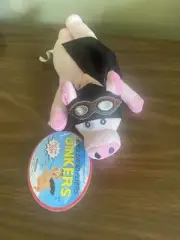 Oinkers Bobblehead Flyers Sling Shot Pig Plush Pink W/Tags Flies Over 20 FT New