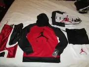 NEW NIKE AIR JORDAN Outfit + 17" BACKPACK+HOODIE+2 Shorts Ylg 14-16 FREE SHIP