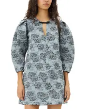 Ganni Floral Jacquard Mini Dress