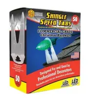 50 Shingle Speed Tabs Commercial Grade For Christmas LED & Incandescent Lights