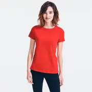 NAUTICA Women's Solid Crew Neck Tee - Bright Red Holiday - 15V017