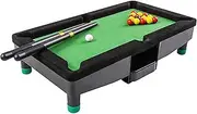 Gamie 9 Inch Travel Mini Pool Table for Kids by with 2 Sticks, 16 Balls and Rack - Complete Small Pool Table Set for Children - Great Gift Idea for Boys and Girls, Unique Office Desk Decoration