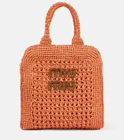 [Miu Miu] Miu Miu Small raffia tote bag One Size orange