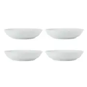 Mikasa Chalk 4 Piece Porcelain Pasta Bowl Set 23cm White