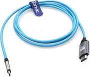 [EONVIC] USB C to HDMI 4K 60Hz HD Projection Cable, High-Speed USB Type C to HDMI Unidirectional Transmission Cable for Mac Book Pro iMac iPad Mac mini Phone Samsung Huawei Dell Laptops (Blue, 6ft)