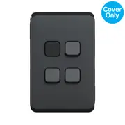 Clipsal Iconic 4 Gang Switch Skin Solid Edge Black
