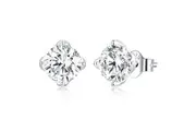 Solid 925 Signature Silver Simple Moissanite Stud