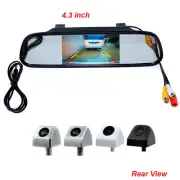 4.3" Rear View Kit Mirror Monitor + Waterproof Reverse Car Backup HD CCD Camera