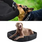 HOMBYS Chew Proof Dog Bed, Indestructible Dog Bed for Aggressive Chewers, Round Durable Tough Pet Bed, Black Waterproof Orthopedic Dog Pillow Bed for Small Medium Dog/Cat,24''x30''x7'', 24x30x7