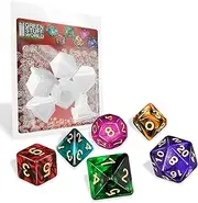 Greenstuff World GSWD-2496 RPG Dice Silicone Mold Set, 6 Types, Hobby Tool