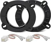 NuIth 6.5 Inch Front Door Speaker Bracket Adapter W/Wiring Harness for 2018-2023 Toyota Camry/Avalon/Highlander/Sienna Speaker Spacer Ring