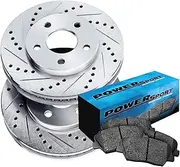 PowerSport Front Brakes and Rotors Kit |Front Brake Pads| Brake Rotors and Pads| Semi Metallic Brake Pads and Rotors - BLCF.45047.03