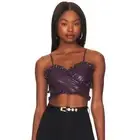 NWT Revolve Majorelle Issa Crop Top Vegan Faux Leather Plum Purple MEDIUM 6-8