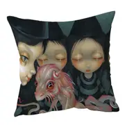 Halloween Witchy Sisters the Pet Bizarre Dragon Cushion Cover