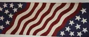 Patriotic Stars & Stripes Beaded TableRunner Centerpiece July 4th Red White Blue