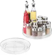 Puricon 2 Pack Lazy Susan Kitchen Cabinet Organizer (12 Inch and 9.32"), Rotating Tray Turntable Spice Rack Storage Container Bins Snack Organizer for Pantry Organization Countertop Fridge