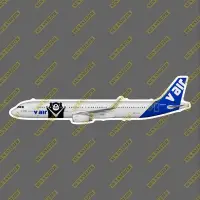 在飛比找iOPEN Mall優惠-威航 V AIR A321 威熊 機身 擬真民航機3M貼紙 