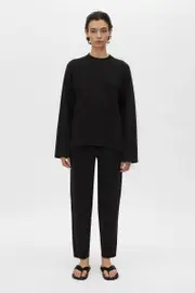 Lyndon V-Neck Knit Sweater in Black - CAMILLA AND MARC® C&M